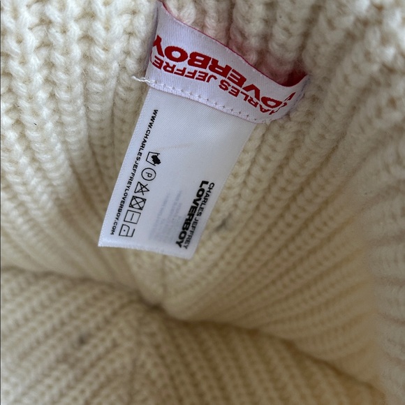 Charles Jeffrey LOVERBOY Off-White Chunky Dragon Beanie - Picture 13 of 14